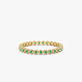 Bezel Emerald Eternity Band