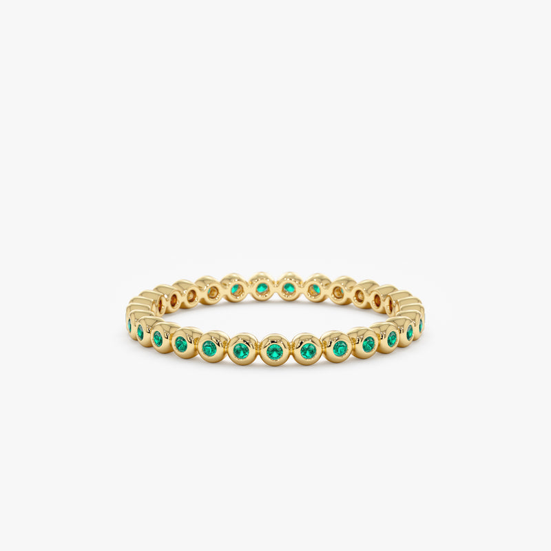 Bezel Emerald Eternity Band