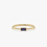 Dainty Diamond and Sapphire Ring