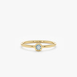 Handmade Gold Aquamarine Bezel Ring