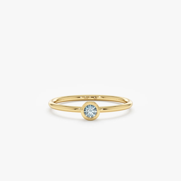 Handmade Gold Aquamarine Bezel Ring