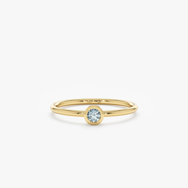 Handmade Gold Aquamarine Bezel Ring