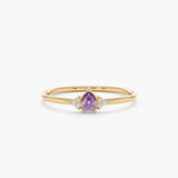 Amethyst Diamonds Birthstone Ring