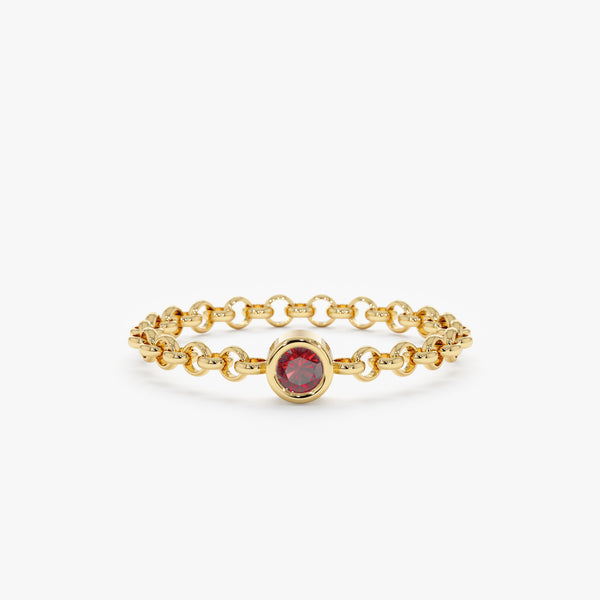 yellow gold garnet ring