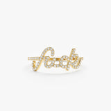 Solid Gold Cursive Diamond Fuck Ring
