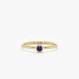 Minimalist Blue Sapphire Bezel Ring