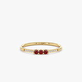  Diamond Ruby Gold Ring