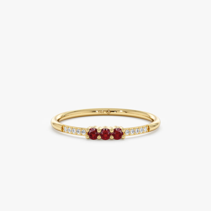  Diamond Ruby Gold Ring