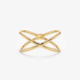 Dainty Gold X Ring