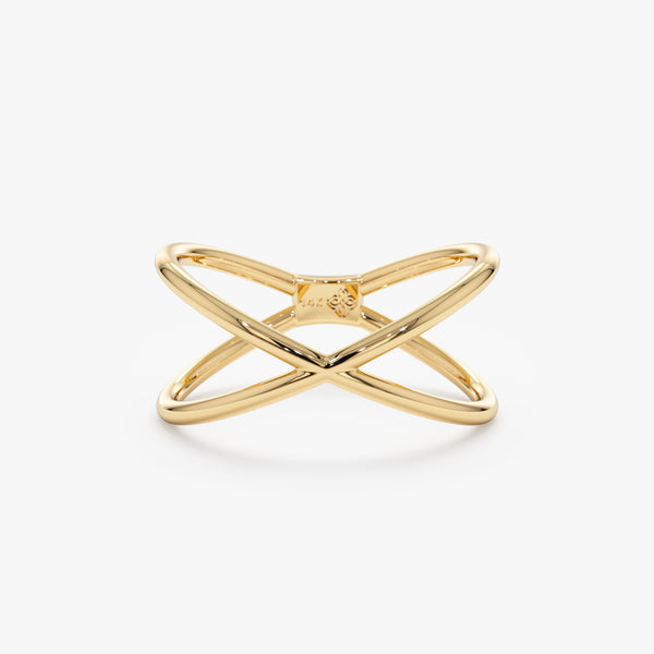 Dainty Gold X Ring