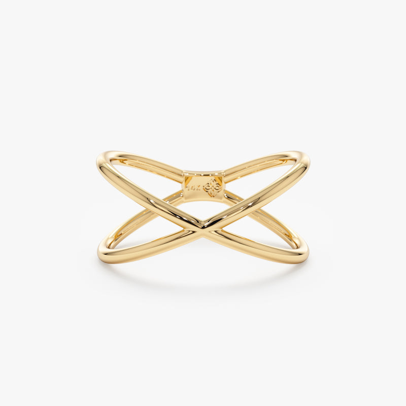 Dainty Gold X Ring