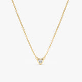 Bezel Diamond Heart Necklace