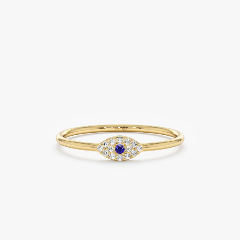 Sapphire Diamond Evil Eye Ring