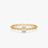Diamond Bezel Chain Ring