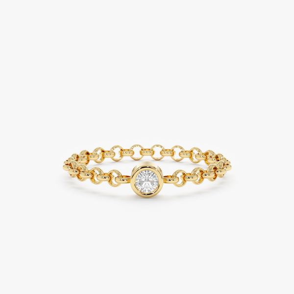 Diamond Bezel Chain Ring