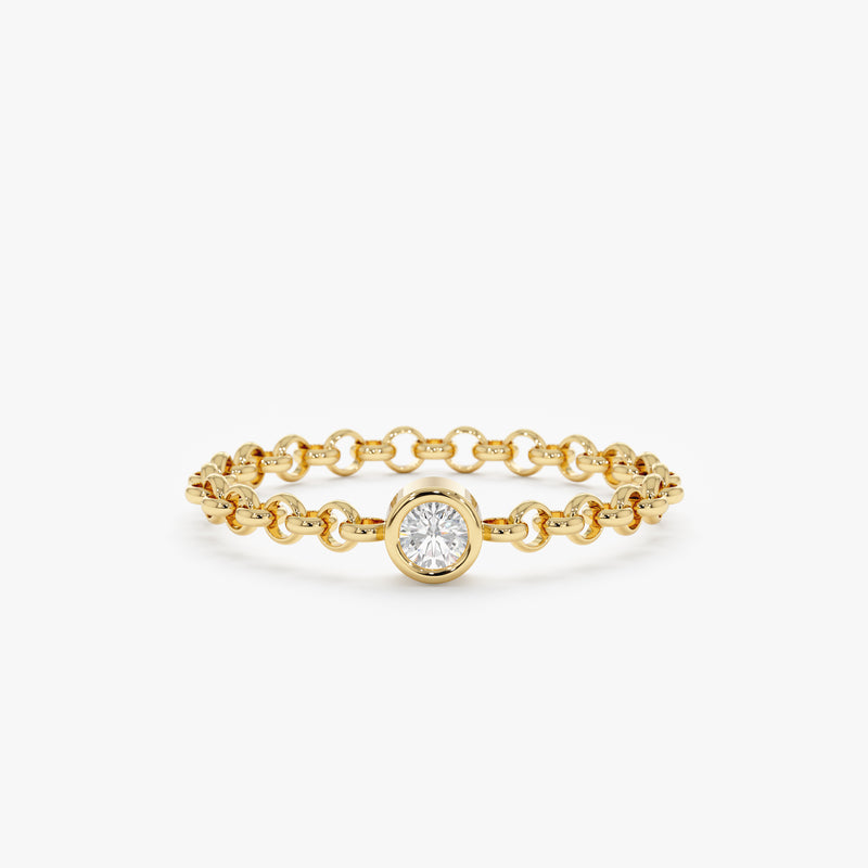 Diamond Bezel Chain Ring