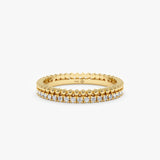 Yellow Gold Beaded Diamond Ring