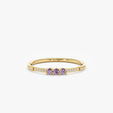 Amethyst diamond ring