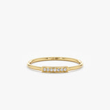 Solid Gold Pave Diamond Bar Ring