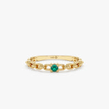 Single Emerald Chain Ring