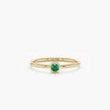 Handmade Emerald Bezel Ring