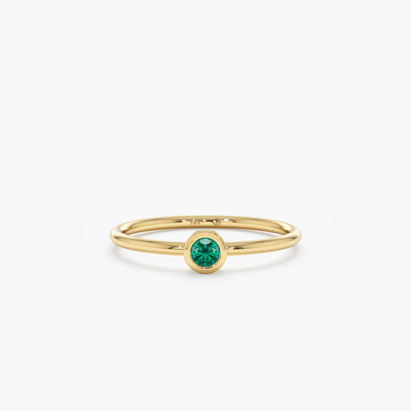 Handmade Emerald Bezel Ring
