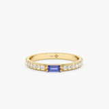 yellow solid gold dainty stacking ring