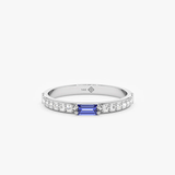 white gold tanzanite diamond band