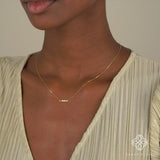 dainty baguette diamonds cluster necklace