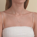 Pendant Necklace with natural Rainbow Sapphire Stones for her