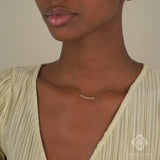 Swirl Diamonds Charm Necklace