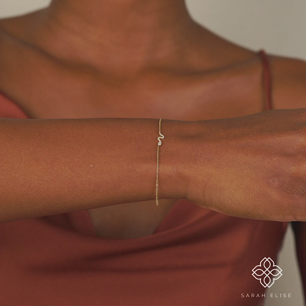 Minimalist Diamond Snake Bracelet