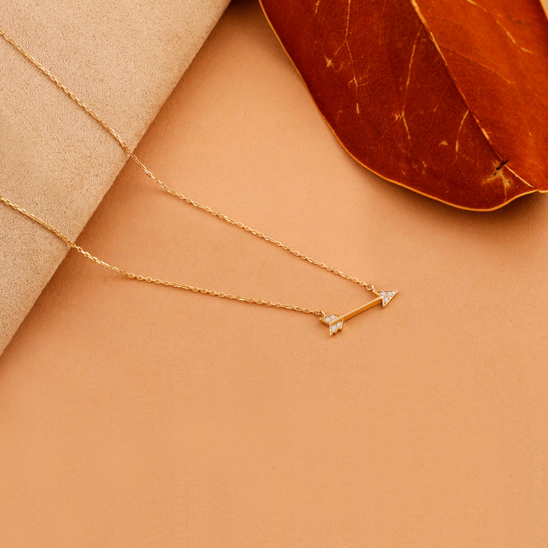 Yellow Gold Arrow necklace