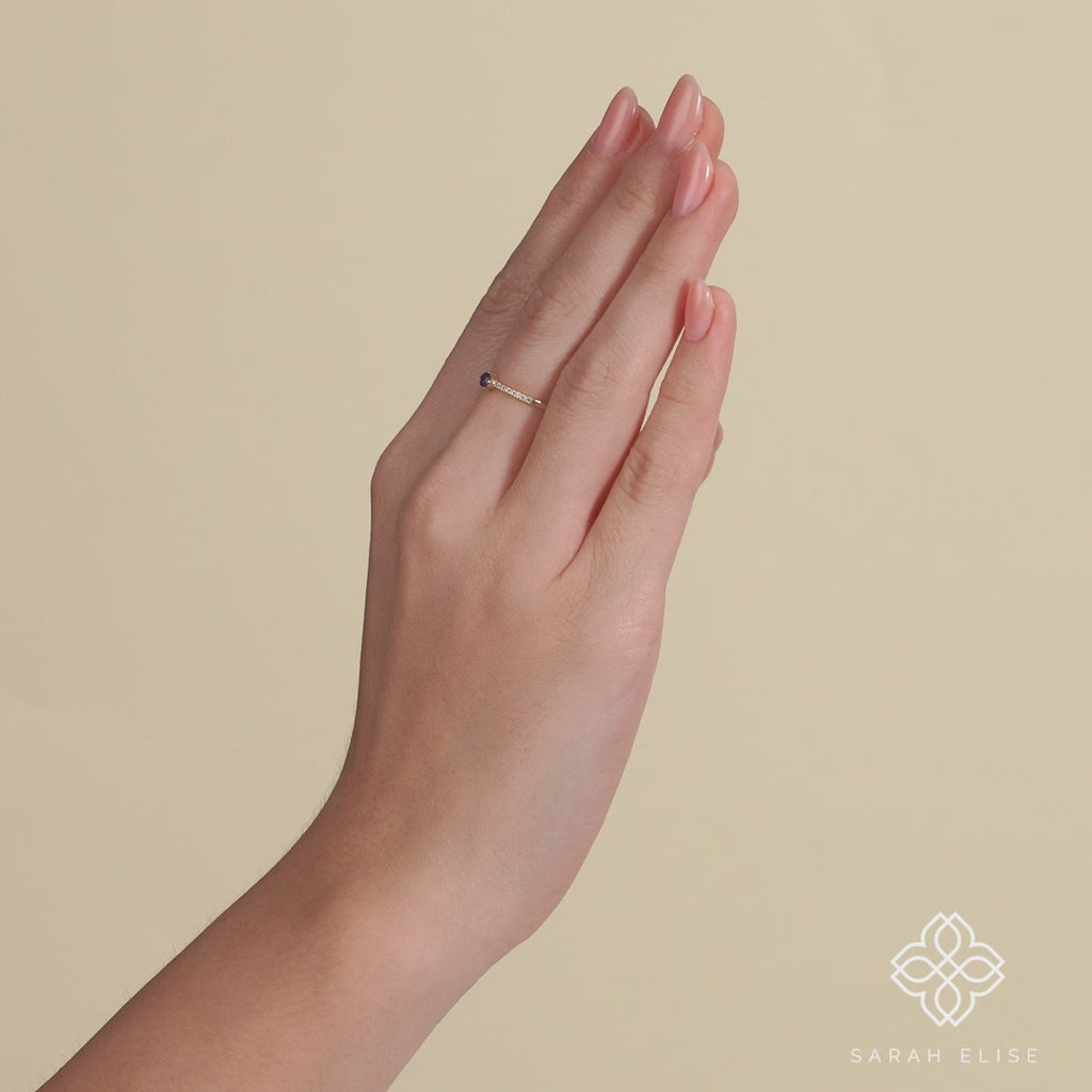 Handmade Minimalist Februrary Birthstone Ring