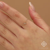 Minimalistic Style Diamond Chain Ring