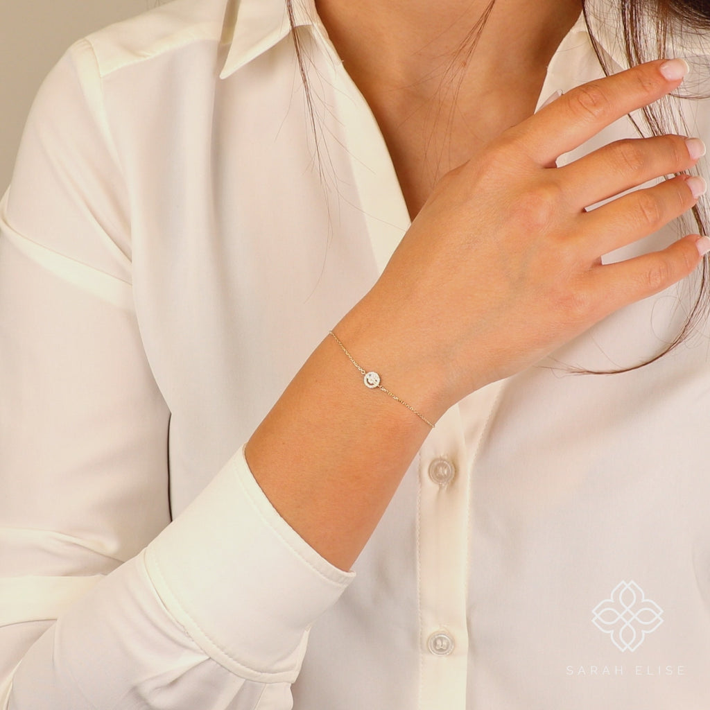 Sapphire and Diamond Smiley Face Bracelet