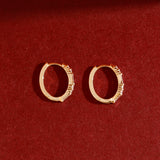 petite oval shape Solid Gold mixed Diamond Hoop earrings