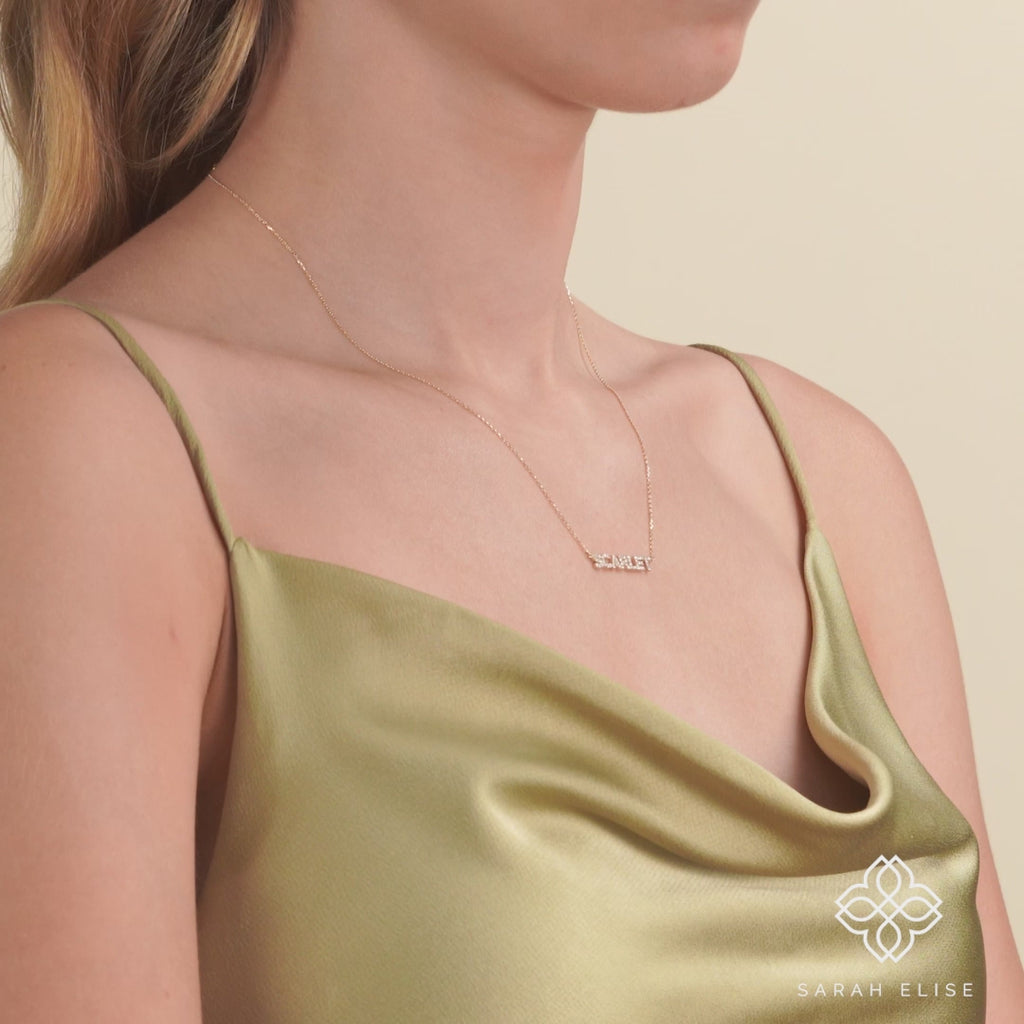 Diamond Gold Cable Chain Name Necklace for her