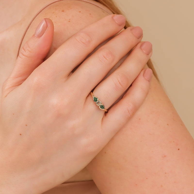 hanmade natural gemstone ring