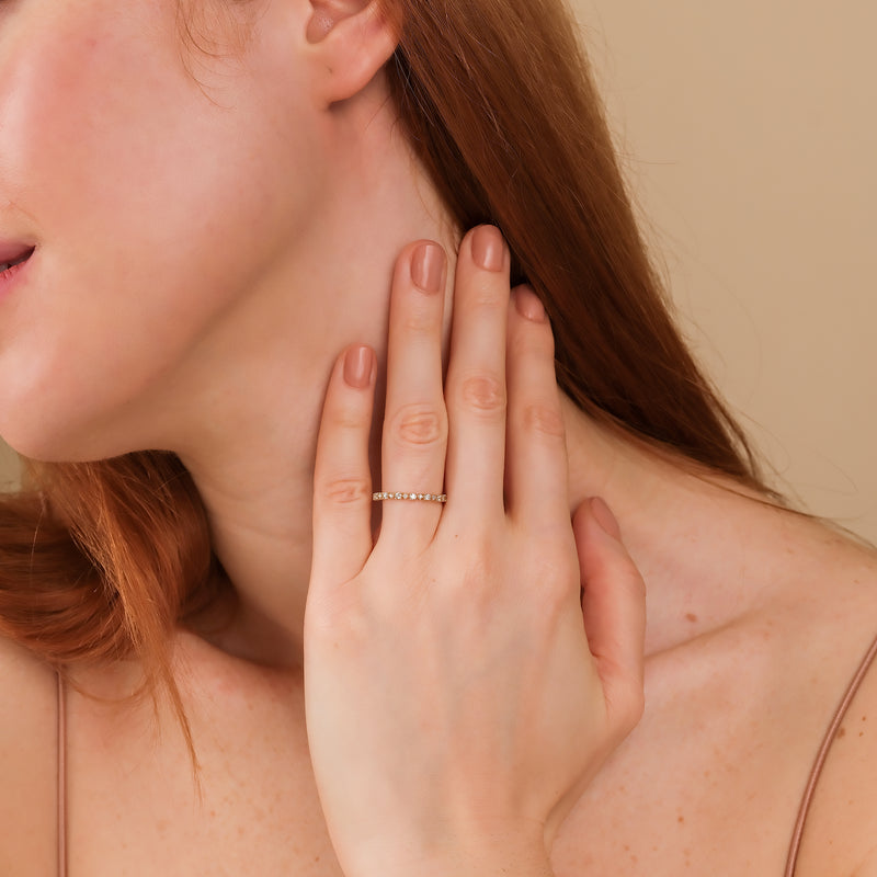 petite multi diamond gold ring