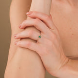 baguette emerald drop diamond cuff ring