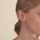 Dainty Handmade Beaded 14k solid Gold Earring huggies