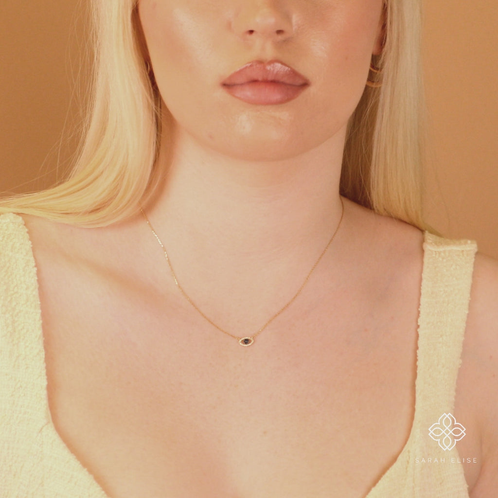 minimalist protection evil eye necklace