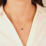 Solid Gold Garnet January Necklace 