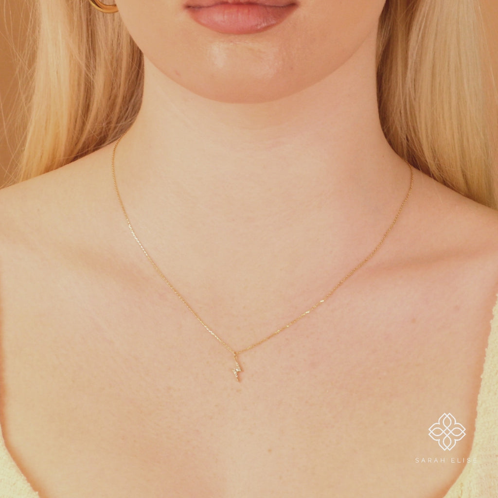 Diamond Lighting Bolt Pendant Necklace