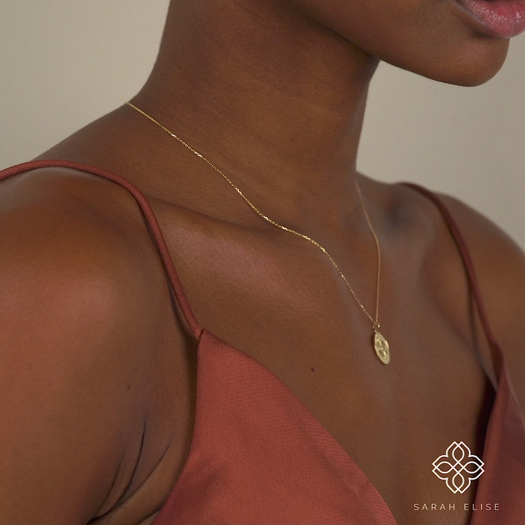 petite evil eye pendant medallion in solid gold for her