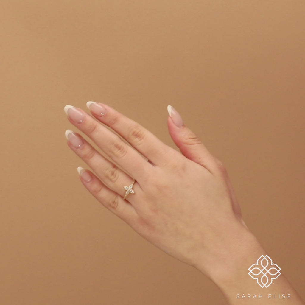 Gold Diamond Clover Ring