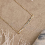 Minimalist Bar Neckalce with Diamonds