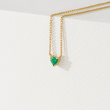 Handmade Solid Gold Emerald Heart necklace