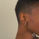 Handmade Gold and Natural Diamond huggie earrings